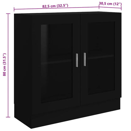 Vitrineskap Svart 82,5x30,5x80 cm