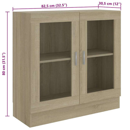 Vitrineskap Sonoma Eik 82,5x30,5x80 cm
