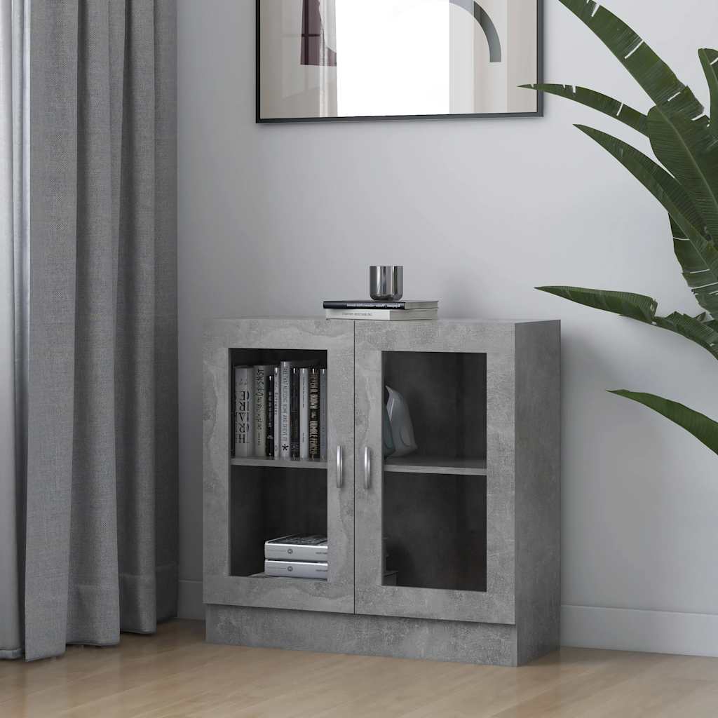 Vitrineskap Betonggrå 82,5x30,5x80 cm