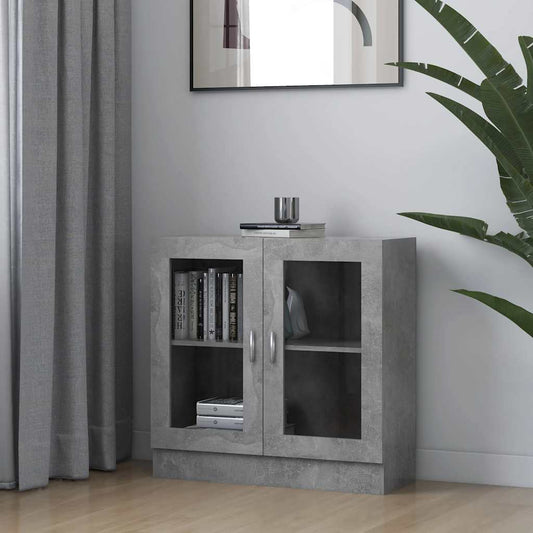 Vitrineskap Betonggrå 82,5x30,5x80 cm