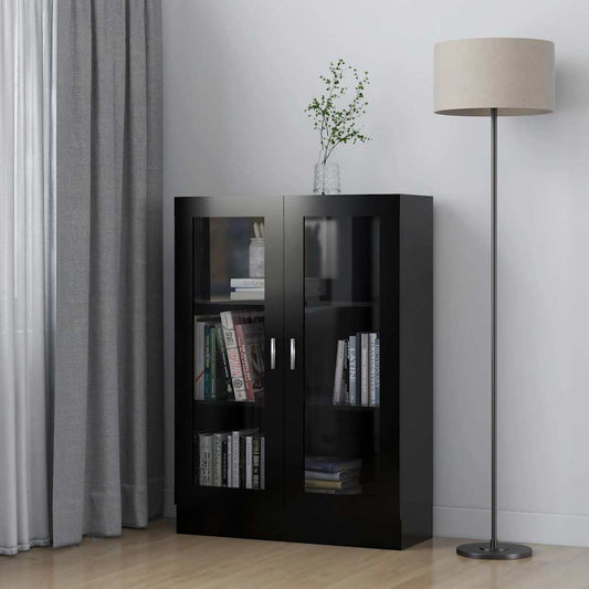 Vitrineskap Svart 82,5x30,5x115 cm