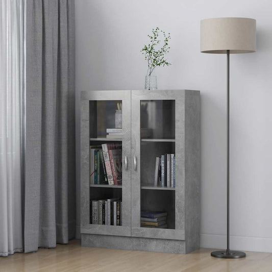Vitrineskap Betonggrå 82,5x30,5x115 cm