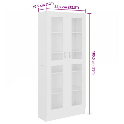 Vitrineskap Hvit 82,5x30,5x185,5 cm