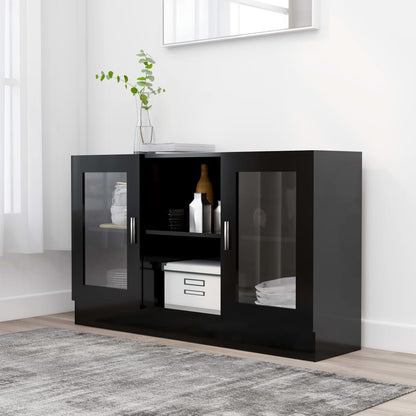 Vitrineskap Svart 120x30,5x70 cm