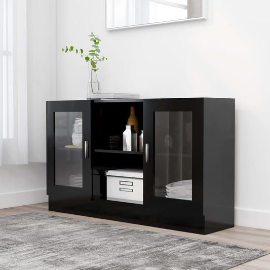 Vitrineskap Svart 120x30,5x70 cm