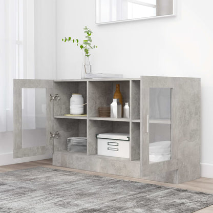 Vitrineskap Betonggrå 120x30,5x70 cm