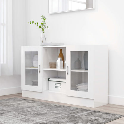 Vitrineskap Høyglans Hvit 120x30,5x70 cm