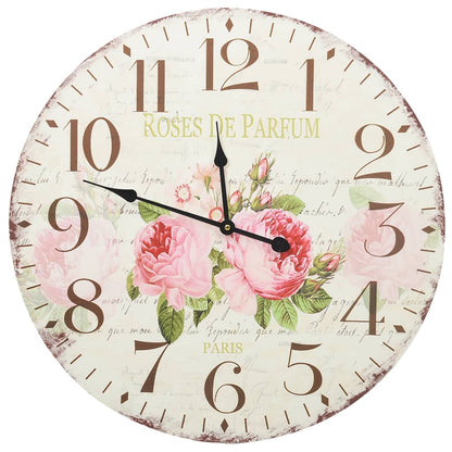 Veggklokke vintage blomst 60 cm