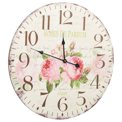 Veggklokke vintage blomst 60 cm