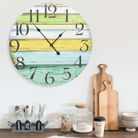 Veggklokke flerfarget 60 cm MDF