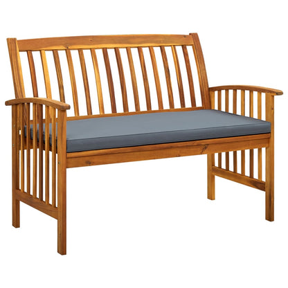 Hagebenk Tre med pute 119 cm heltre akasie