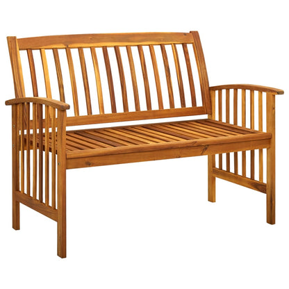 Hagebenk Tre med pute 119 cm heltre akasie