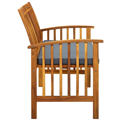 Hagebenk Tre med pute 119 cm heltre akasie