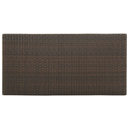 Barbord med oppbevaringsstativ brun 120x60x110 cm polyrotting