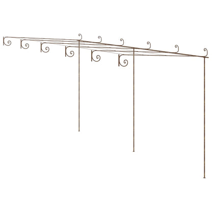 Hagepergola antikk Brun 6x3x2,5 m jern