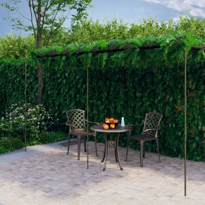 Hagepergola antikk Brun 6x3x2,5 m jern