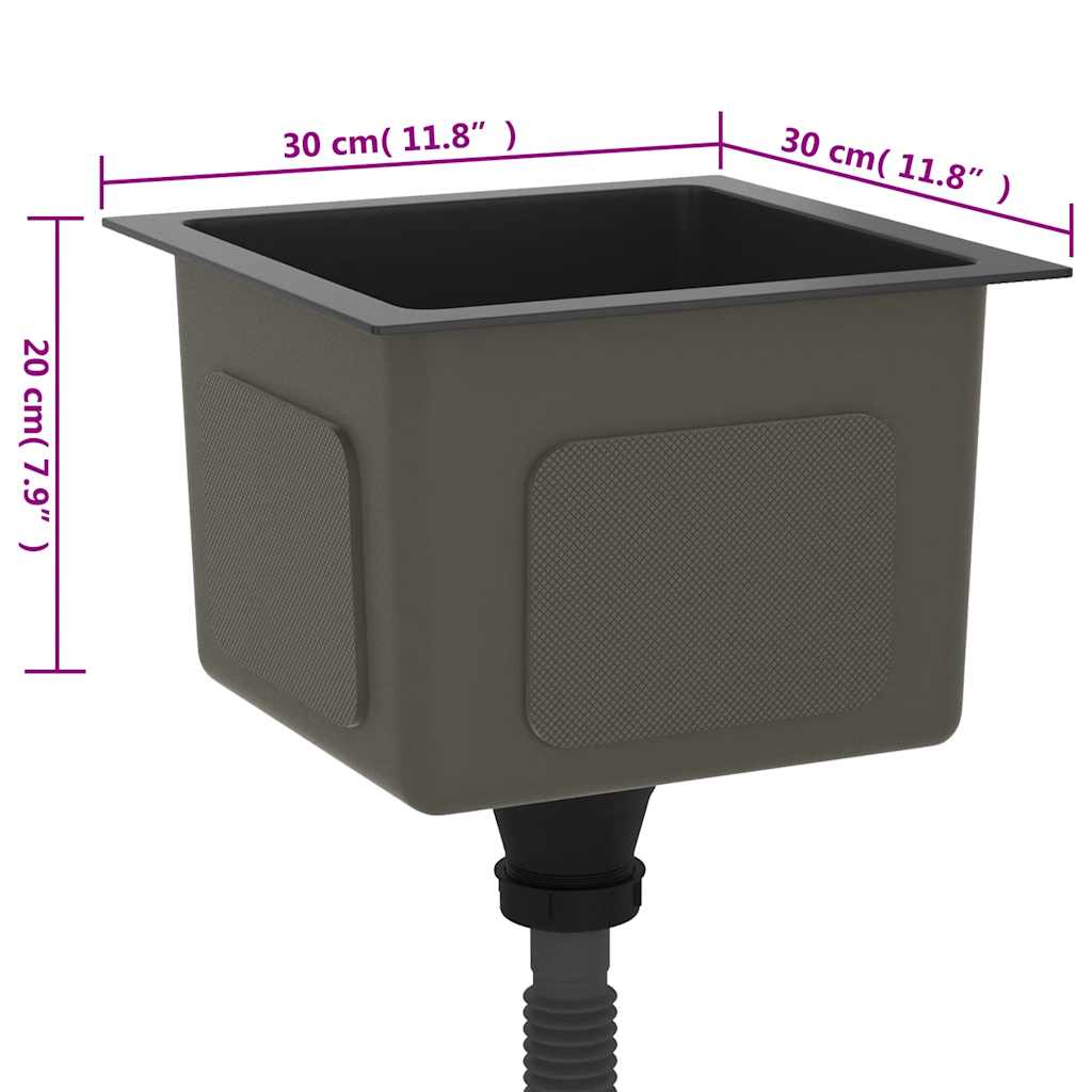 Kjøkkenvask Håndlaget Svart rustfritt stål