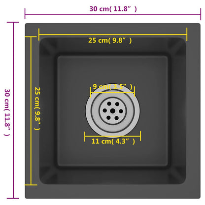 Kjøkkenvask Håndlaget Svart rustfritt stål