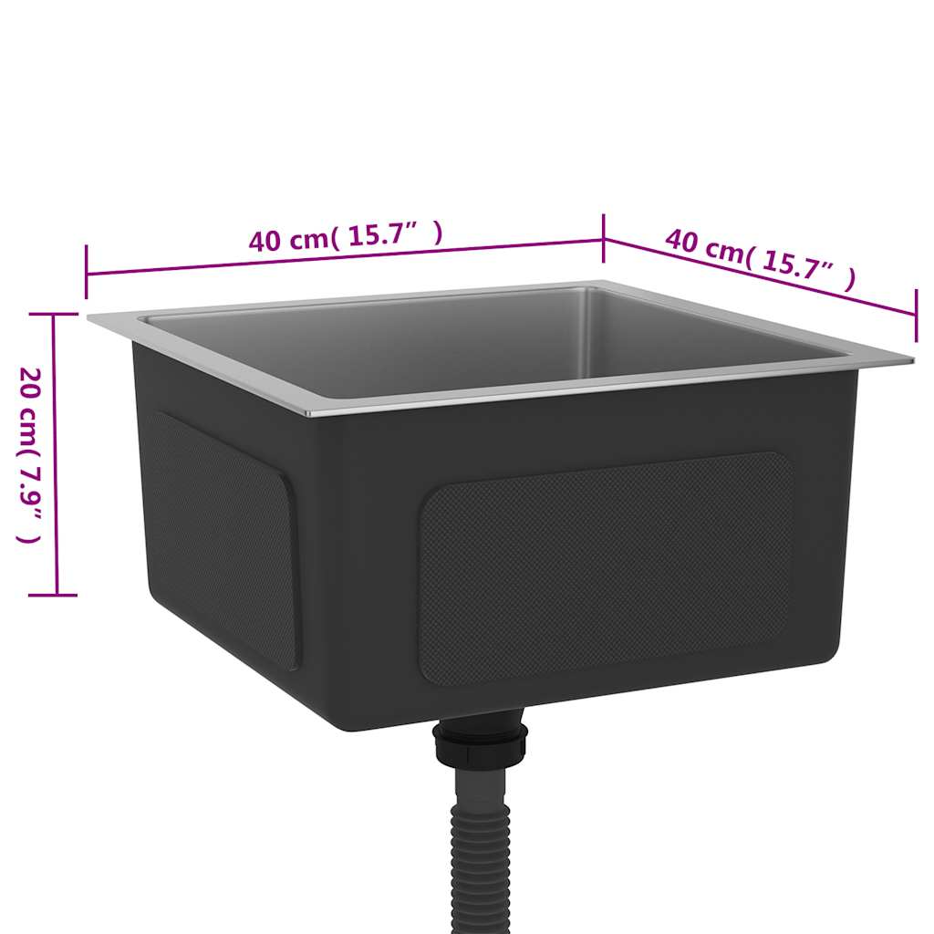 Kjøkkenvask Håndlaget Svart rustfritt stål