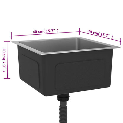 Kjøkkenvask Håndlaget Svart rustfritt stål