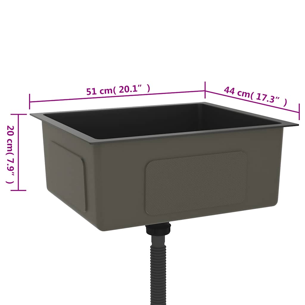 Kjøkkenvask Håndlaget Svart rustfritt stål