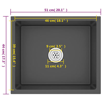 Kjøkkenvask Håndlaget Svart rustfritt stål