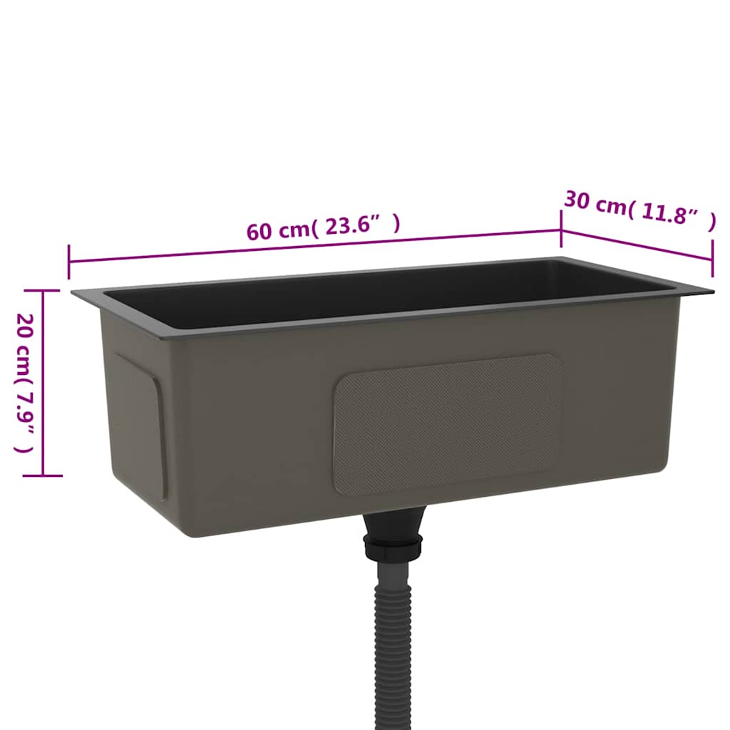 Kjøkkenvask Håndlaget Svart rustfritt stål