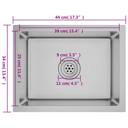Kjøkkenvask Håndlaget rustfritt stål