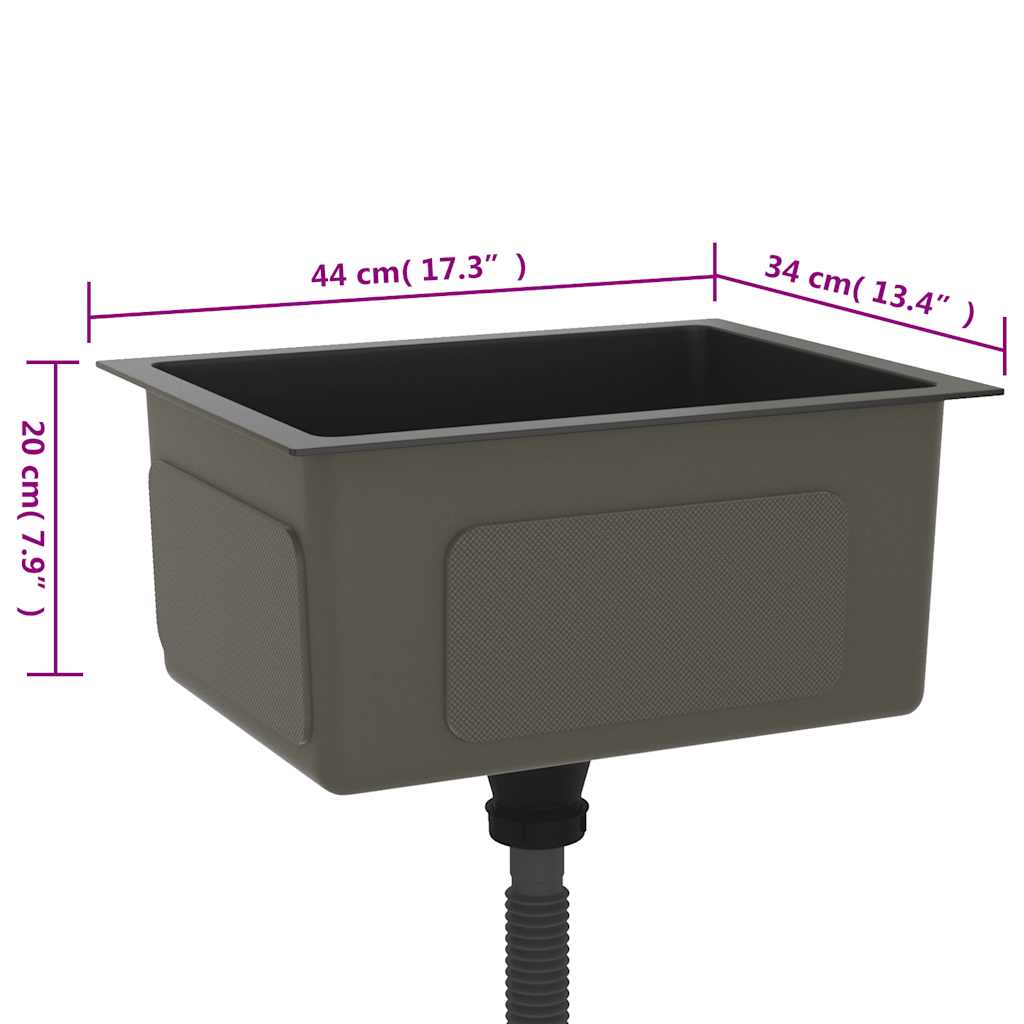 Kjøkkenvask Håndlaget Svart rustfritt stål