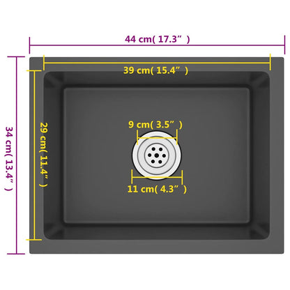 Kjøkkenvask Håndlaget Svart rustfritt stål