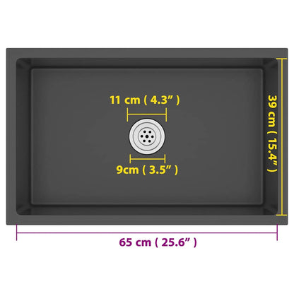 Kjøkkenvask Håndlaget Svart rustfritt stål