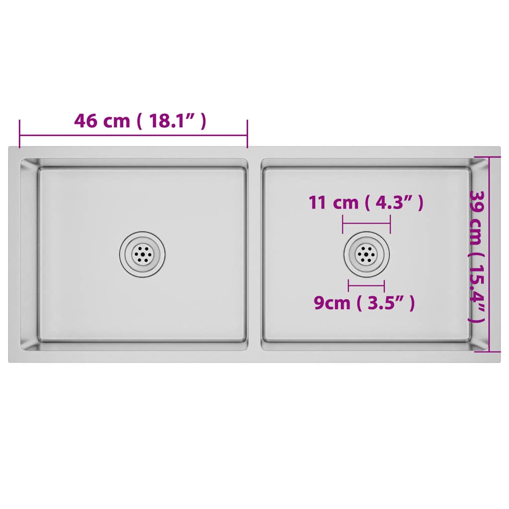 Kjøkkenvask Håndlaget rustfritt stål