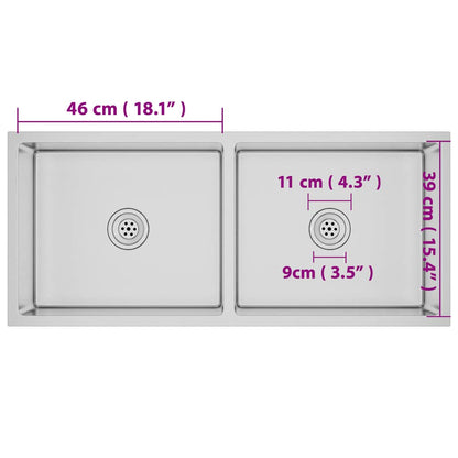 Kjøkkenvask Håndlaget rustfritt stål