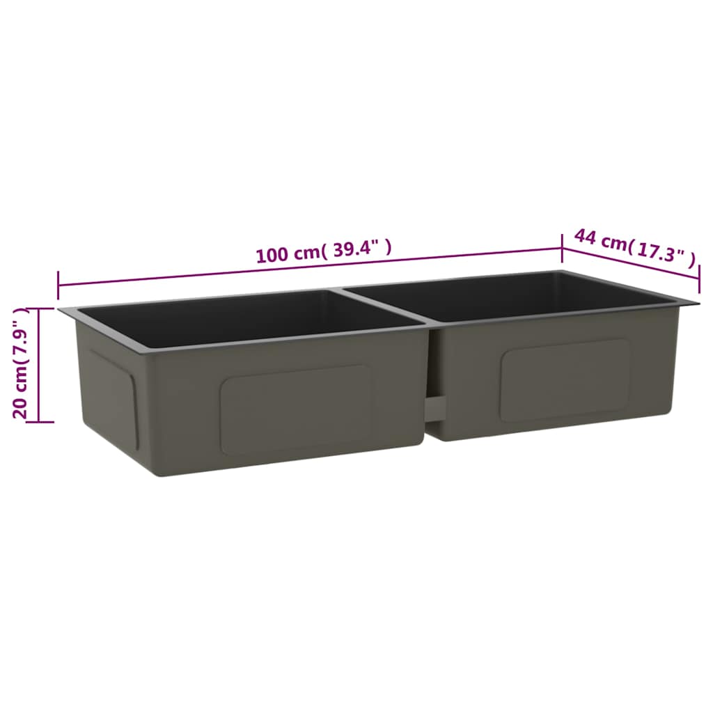 Kjøkkenvask Håndlaget Svart rustfritt stål