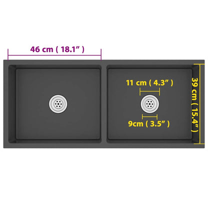 Kjøkkenvask Håndlaget Svart rustfritt stål