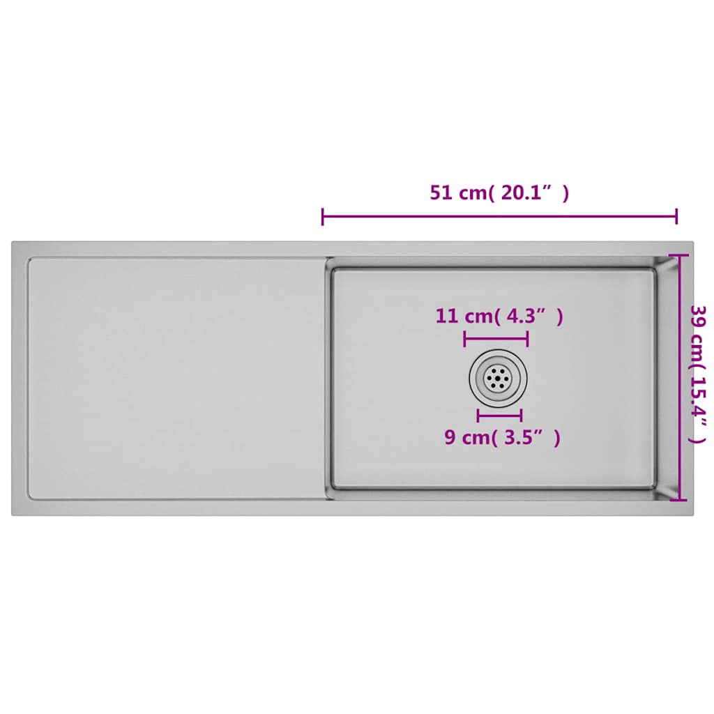 Kjøkkenvask Håndlaget rustfritt stål