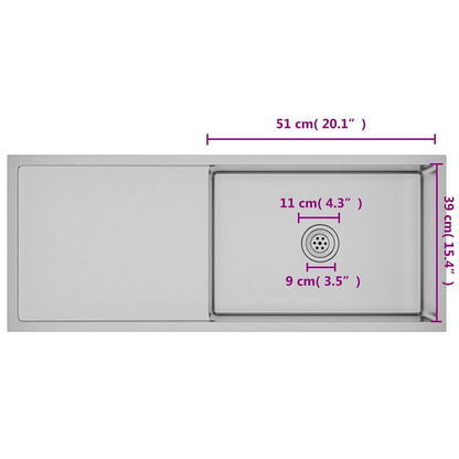 Kjøkkenvask Håndlaget rustfritt stål