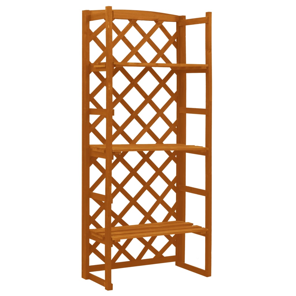 Plantestativ med espalier oransje 60x30x140 cm heltre gran