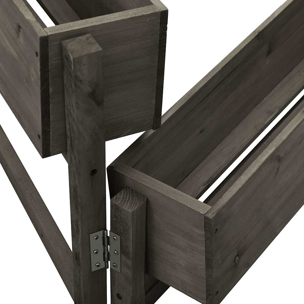 Sammenleggbar blomsterkasse grå 60x14x75 cm heltre gran