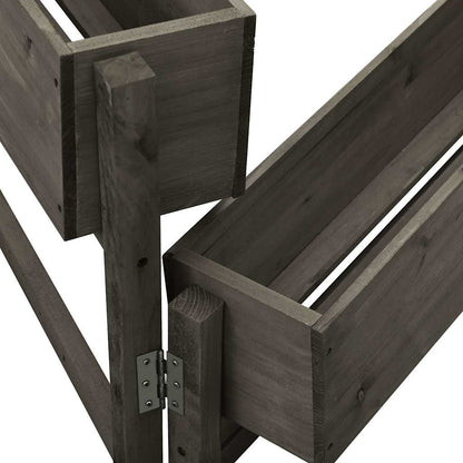 Sammenleggbar blomsterkasse grå 60x14x75 cm heltre gran