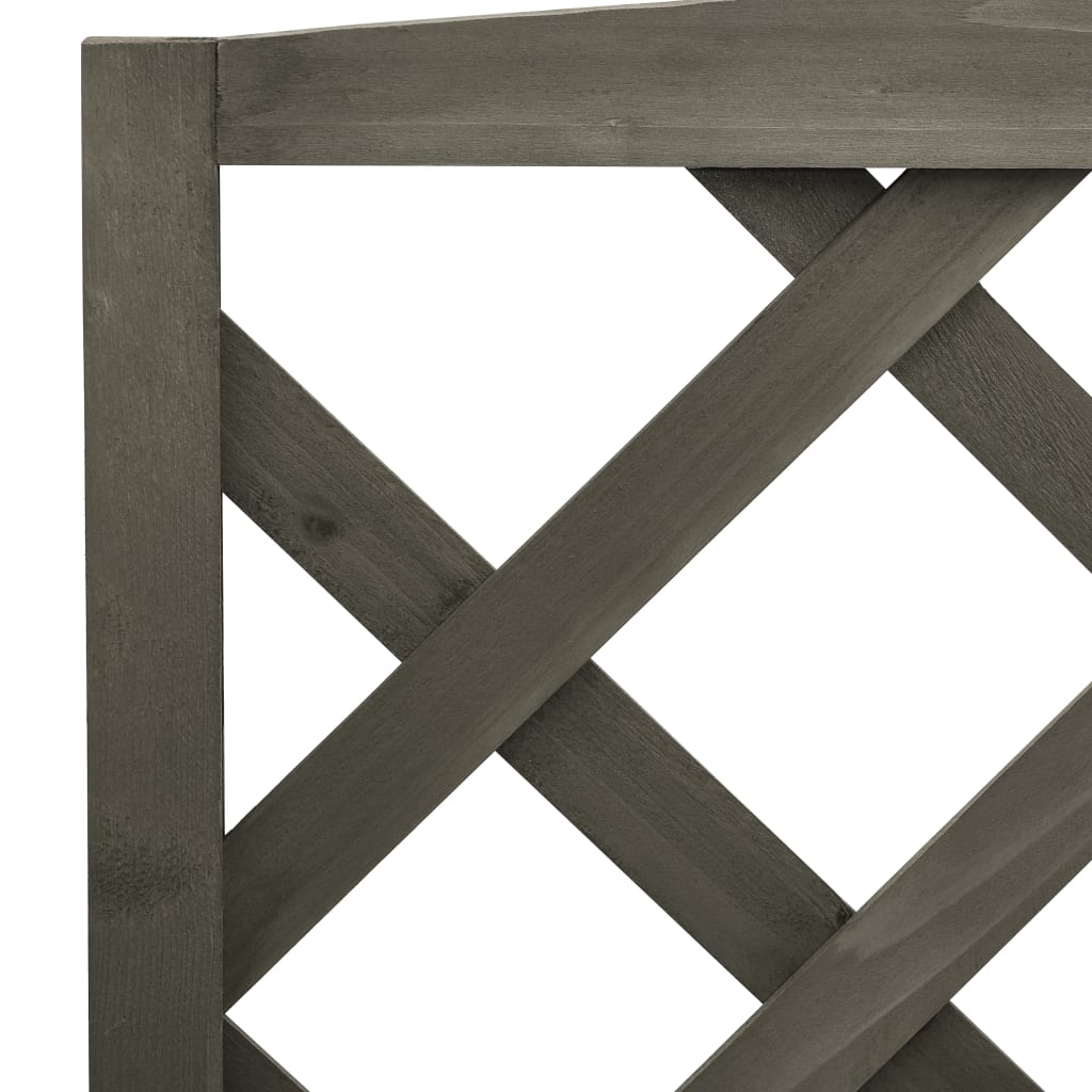 Plantestativ med espalier grå 70x42x120 cm heltre gran