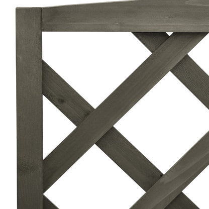 Plantestativ med espalier grå 70x42x120 cm heltre gran