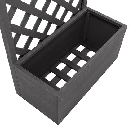 Blomsterkasse med espalier 65x30x135 cm WPC