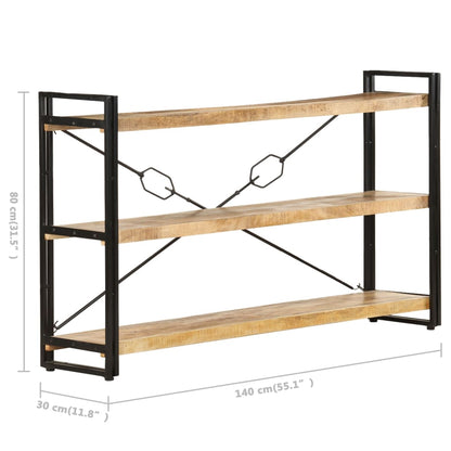 Bokhylle Tre 3 etasjer 140x30x80 cm heltre mango