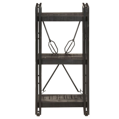 Bokhylle Svart 3 etasjer 40x30x80 cm heltre mango