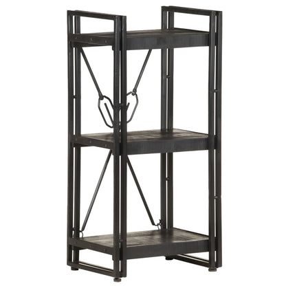 Bokhylle Svart 3 etasjer 40x30x80 cm heltre mango
