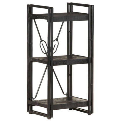 Bokhylle Svart 3 etasjer 40x30x80 cm heltre mango