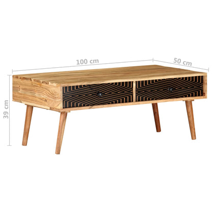 Salongbord Sofabord Tre heltre akasie 100x50x39 cm