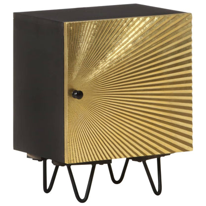 Nattbord Sengbord Tre heltre mangotre med messingfront 40x30x50 cm