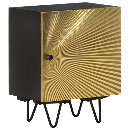 Nattbord Sengbord Tre heltre mangotre med messingfront 40x30x50 cm
